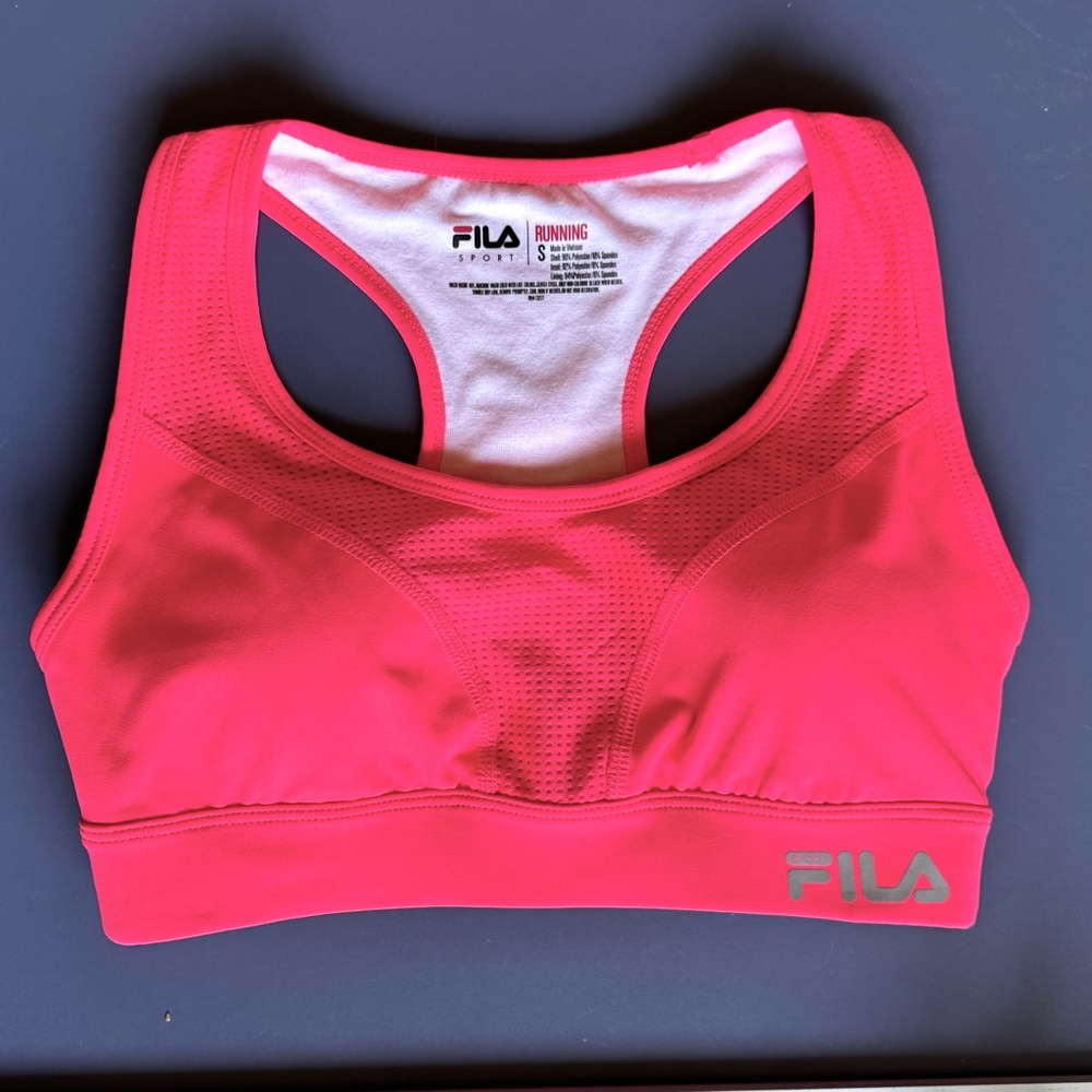 Like New Fila Sport Running Hot Coral Pink Racerback Sports Bra - Size S